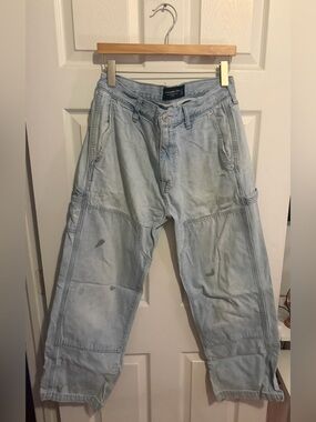Abercrombie & Fitch Men's Double Knee Carpenter Jeans Light Wash